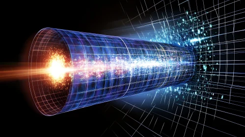 Glowing Grid Tunnel