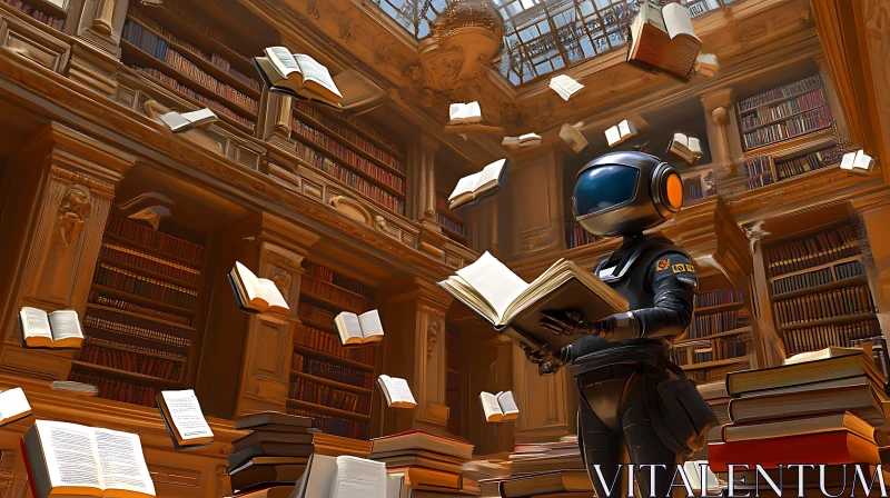 Automated Scholar in Literary Sanctuary AI Image