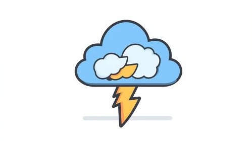Cartoon Weather Icon of Stormy Cloud