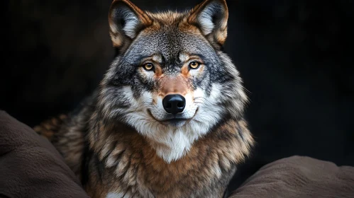 Wolf's Gentle Stare: A Wildlife Portrait