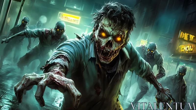 AI ART Undead Apocalypse: Zombies in the City