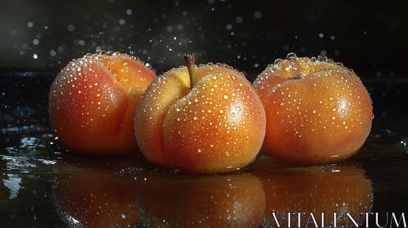 Fresh Plums with Water Droplets AI Image