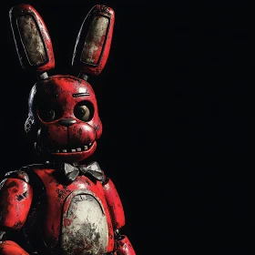 Red Animatronic Rabbit on Black