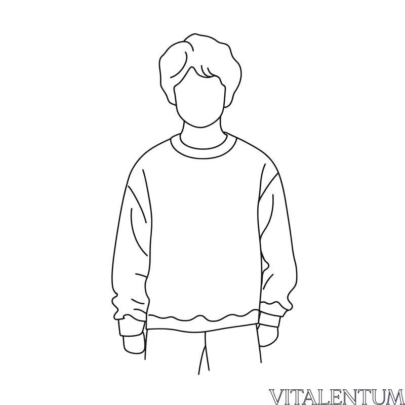 AI ART Simple Line Drawing of Person