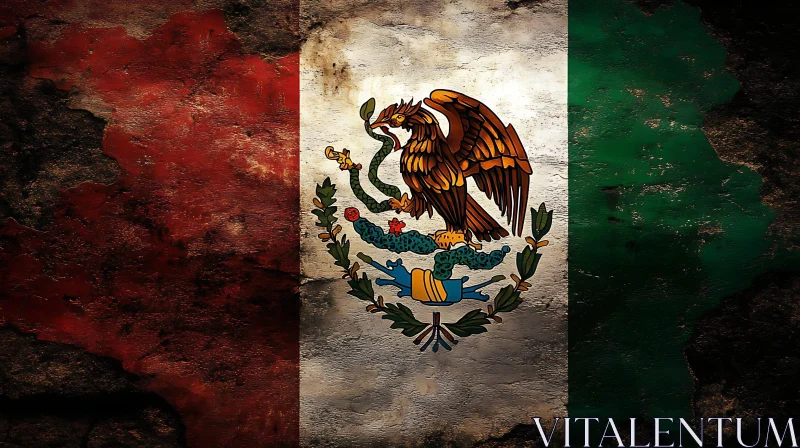 Grunge Style Mexican Flag AI Image