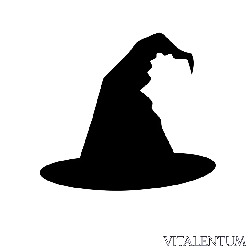 Silhouette of a Witch's Hat AI Image