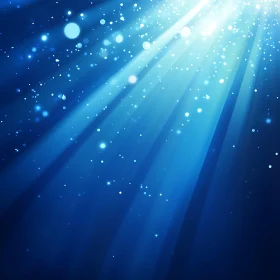 Celestial Blue Light Beams