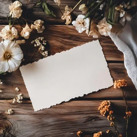 Blank Card with Flowers Arrangement