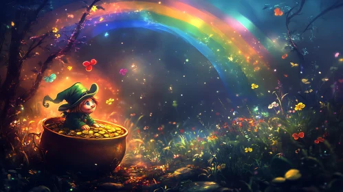 Leprechaun's Golden Haven Under Rainbow