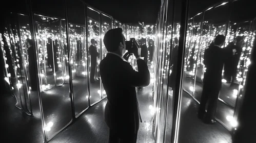 Monochrome Mirror Maze Photography