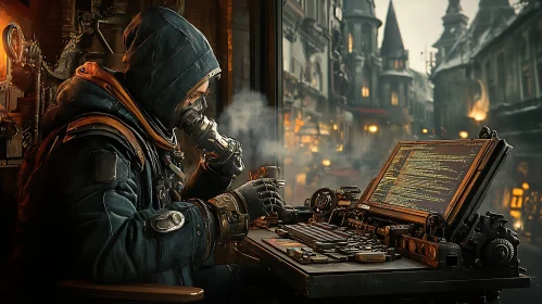 Mechanical Computer in Neo-Victorian Setting