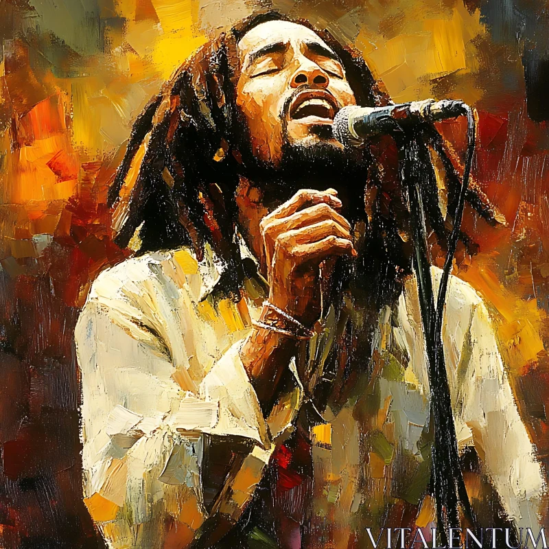 Musical Man Portrait Painting AI Image
