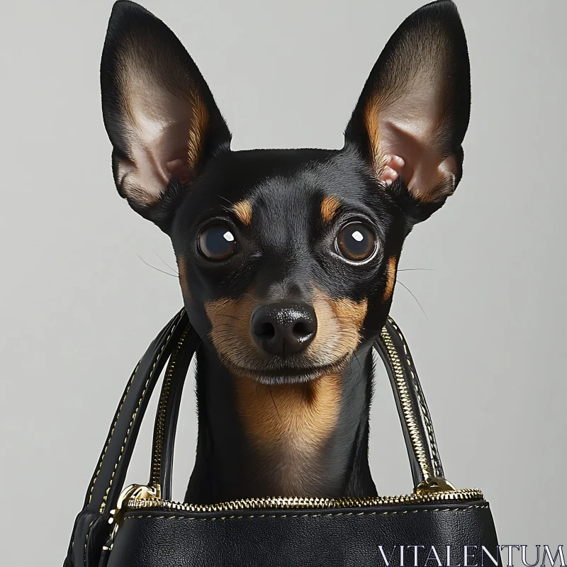 Small Dog in a Purse AI Image