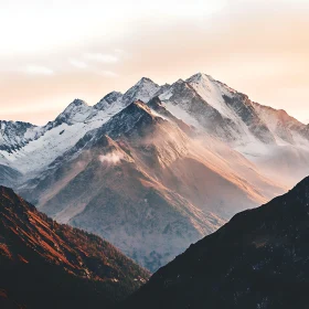 Majestic Mountain Range with Snow