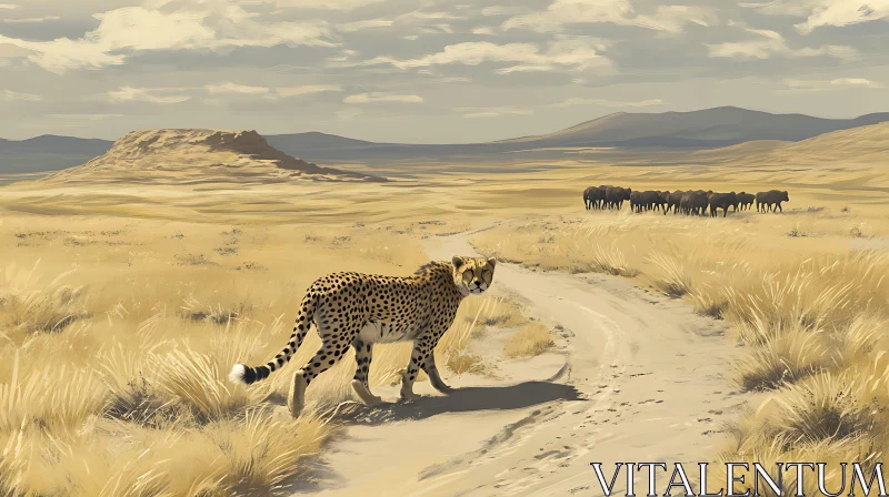 AI ART African Wildlife: Cheetah in Natural Habitat