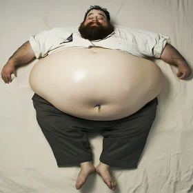 Relaxed Man Lying on White Sheet