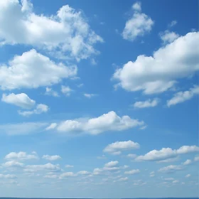 Fluffy Clouds in Azure Sky