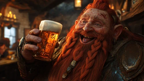 Laughing Dwarf with Beer Mug