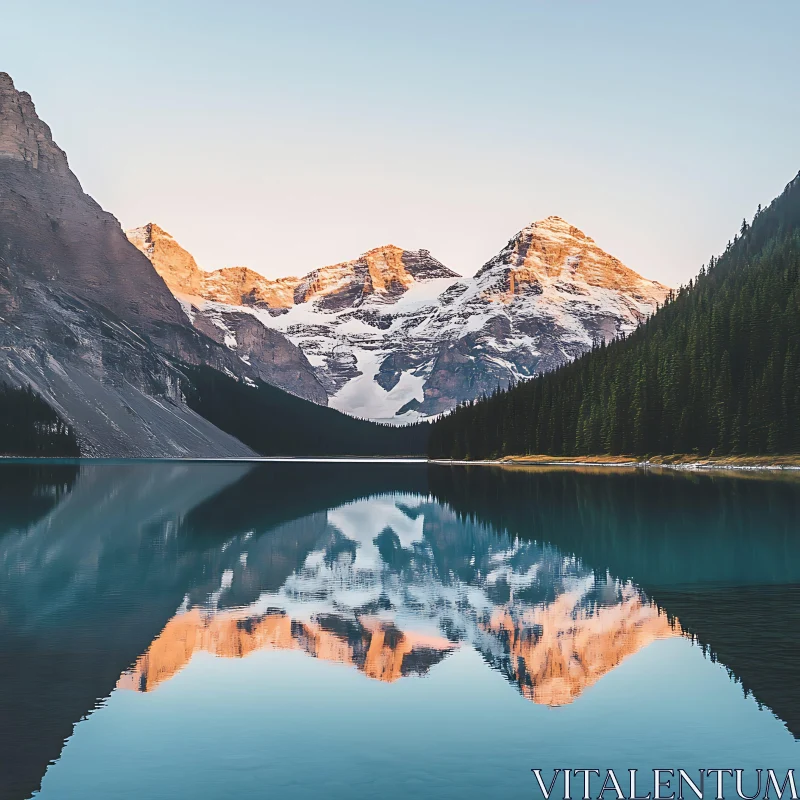 Mountain Reflection in Lake AI Image