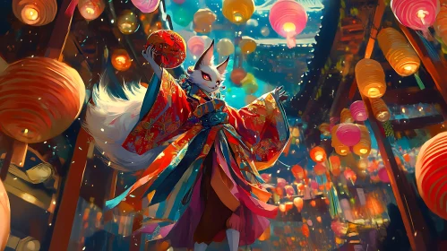 Magical Kitsune Kimono Lantern Festival