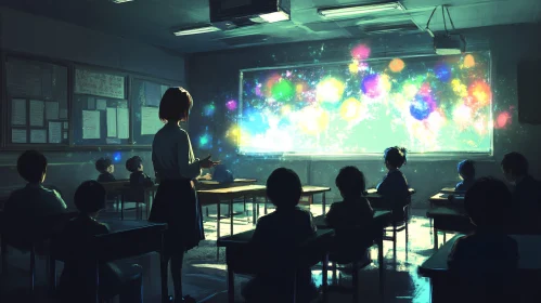 Classroom with Magical Screen