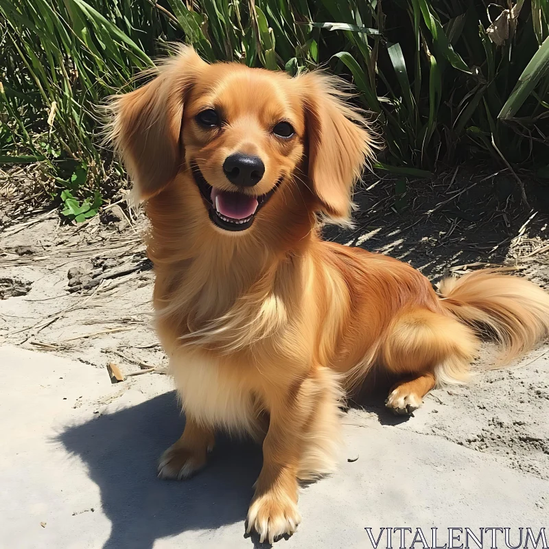 Happy Dog with Golden Fur AI Image