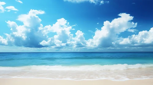 Seascape with Turquoise Waters and Clouds