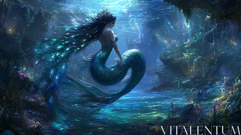 Aquatic Mermaid Fantasy Art AI Image