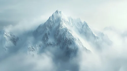 Mountain Peak in the Mist