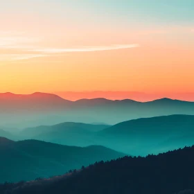 Tranquil Mountain Range at Sunset