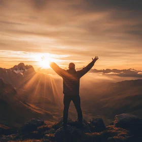 Triumphant Silhouette: Sunrise Mountain Vista