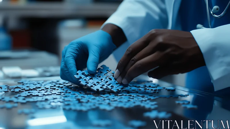 Assembling the Cure: A Jigsaw Analogy AI Image