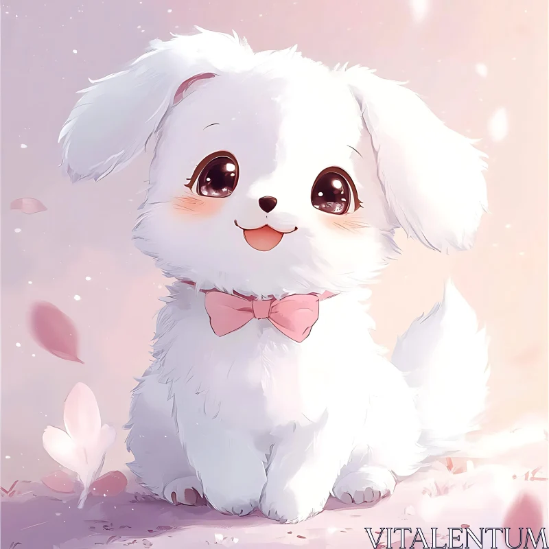 Charming Fluffy Puppy with Sparkling Eyes AI Image