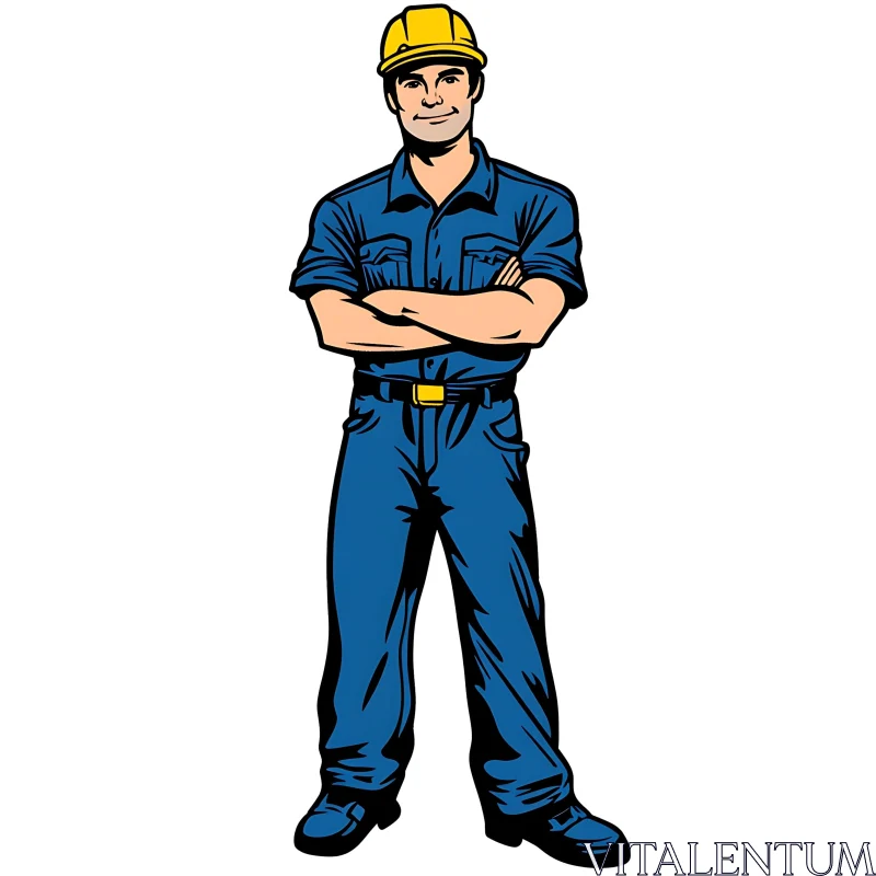 AI ART Man in Workwear Cartoon