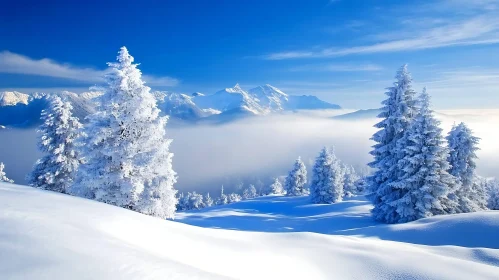 Winter Wonderland Landscape With Snow