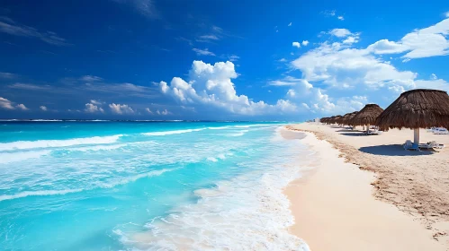 Tranquil Beach Scene with Blue Waters