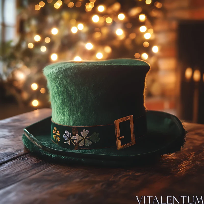 AI ART Lucky Green Hat for St. Patrick's Day