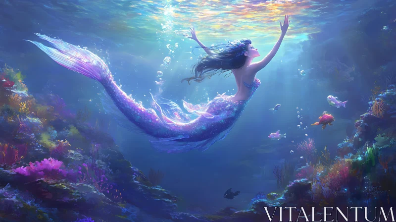 AI ART Underwater Mermaid Fantasy