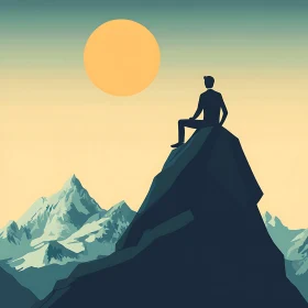 Man on Top of Mountain