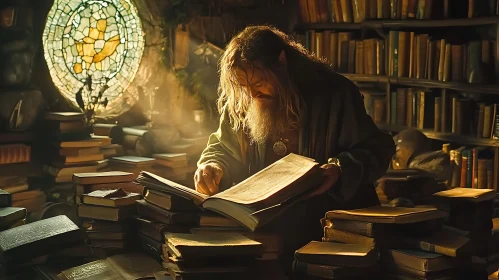 Elf immersed in study