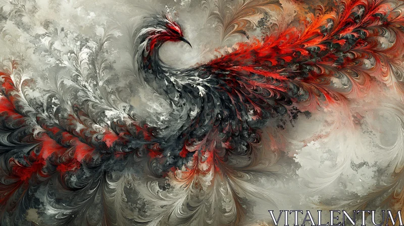 AI ART Feathered Flight: An Abstract Avian Artwork