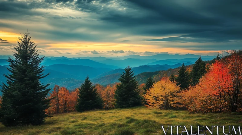 Scenic Autumn Mountain Landscape AI Image