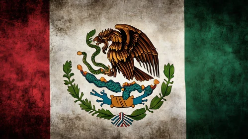 Distressed Mexican National Symbol Art