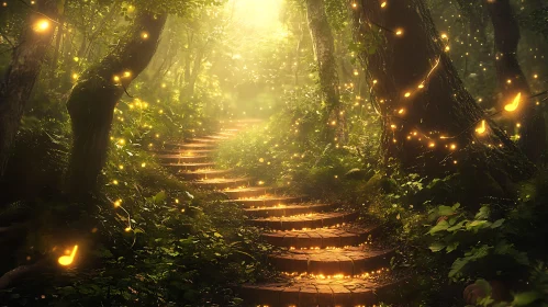 Enchanted Pathway in Lush Forest