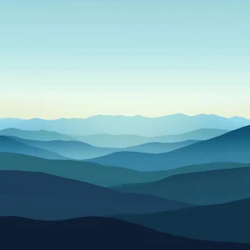 Layered Blue Mountains Serene Vista