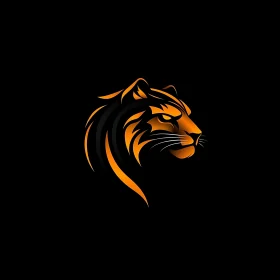Bold Tiger Graphic on Black