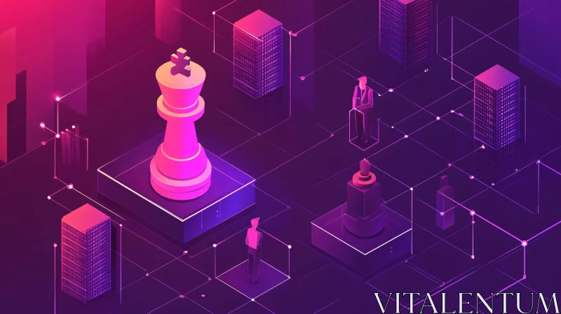 Isometric Chess Game Conceptual Art AI Image