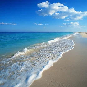 Seascape with Gentle Waves and Blue Sky