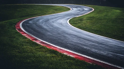 Curving Asphalt Race Track