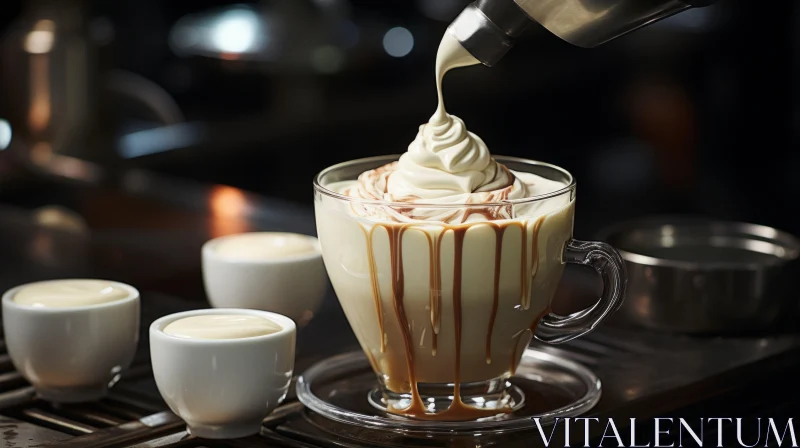 Artistic Representation of Coffee and Milkshake Preparations AI Image